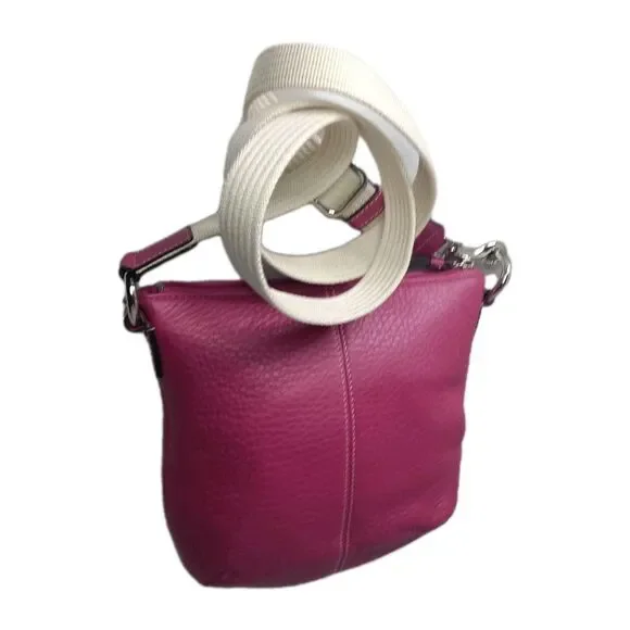 Coach Hamilton Leather Messenger Crossbody Bag Raspberry Pink Swingpack - Picture 6 of 9